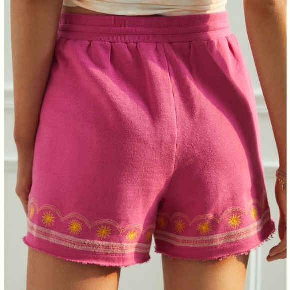 NWT Daily Practice Anthropologie Marka Embroidered High Rise Lounge Shorts - Picture 3 of 7